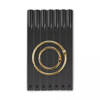 NAIL CLUB Типсы на кольце, форма квадрат, цвет черный