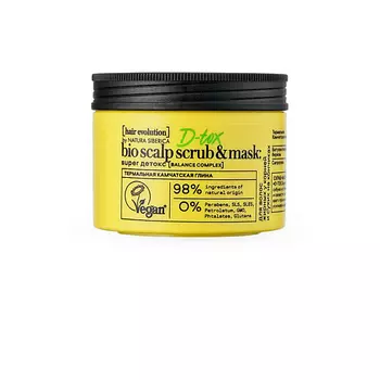NATURA SIBERICA Скраб-маска для кожи головы перед мытьем головы "D-TOX. Super детокс" Hair Evolution