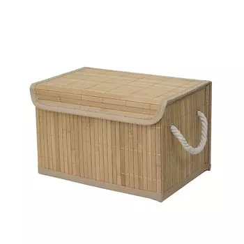 NATURAL HOUSE Корзина стеллажная с ручками и крышкой "Бамбук" Shan-24S