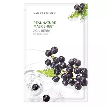 NATURE REPUBLIC Маска для лица тканевая с экстрактом ягод асаи Mask Sheet Acai Berry