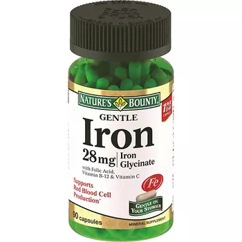 NATURE'S BOUNTY Легкодоступное железо 28 мг