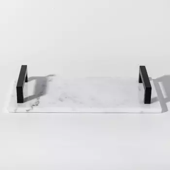 НАТУРКАМЕНЬ Мраморный поднос декоративный с ручками