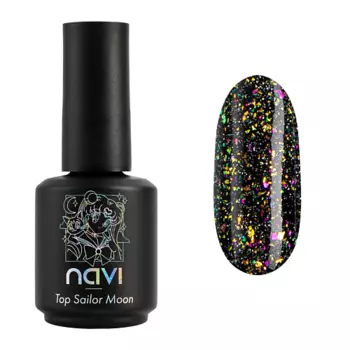 NAVI Топ для ногтей светоотражающий c хлопьями юкки