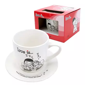 ND PLAY Кружка с блюдцем Love is, 2 предмета, фарфор