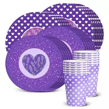 ND PLAY Набор посуды для праздника Лавандовое сердце