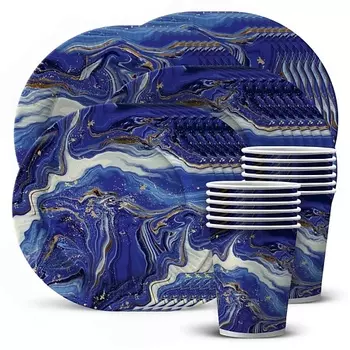 ND PLAY Набор посуды для праздника Смола синяя