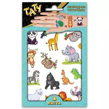 ND PLAY Наклейки - татуировки "Милые зверята", 3 листа