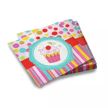 ND PLAY Салфетки бумажные трехслойные Тортик 33*33 см