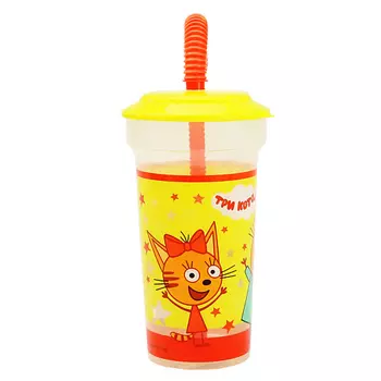 ND PLAY Стакан с трубочкой Три кота