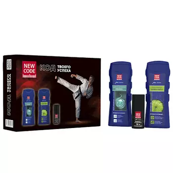 NEW CODE Подарочный набор Energy Шампунь + Гель для душа + Дезодорант