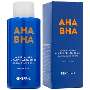 NEXTBEAU Отшелушивающий пилинг-тонер с AHA/BHA кислотами для проблемной кожи 200.0