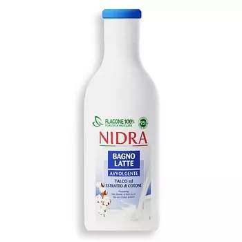 NIDRA Пена-молочко для душа и ванны с молочными протеинами Тальк и цветы хлопка 750 мл