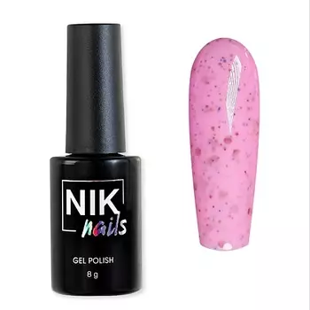 NIK NAILS Гель-лак для ногтей с цветными блестками Mon Amour