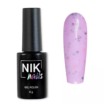 NIK NAILS Гель-лак для ногтей с цветными блестками Mon Amour