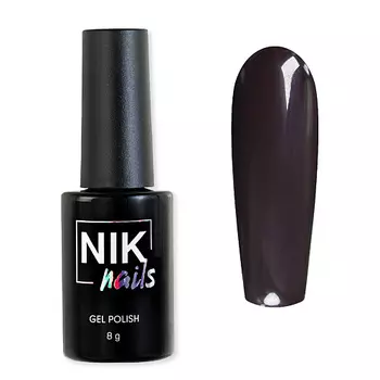 NIK NAILS Гель-лак для ногтей темного плотного оттенка Dark