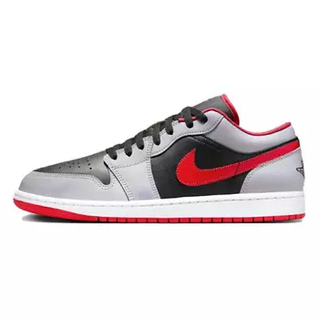 NIKE Кроссовки 1 Low Black Light Smoke Grey Gym Red