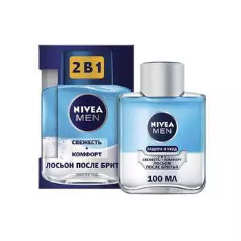 NIVEA MEN Лосьон после бритья 2 в 1 "Защита и уход: свежесть + комфорт"
