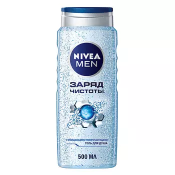 NIVEA Гель для душа мужской "Заряд чистоты" 2 в 1 для тела и волос Men