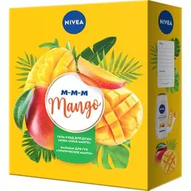 NIVEA Набор Гель-уход для душа "Крем скраб Манго" и Бальзам для губ "Манго"