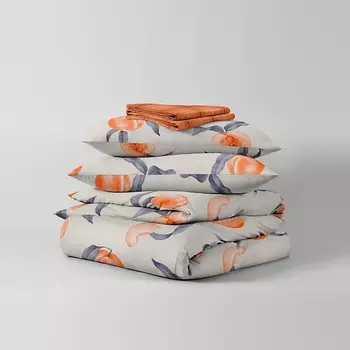 НОЧЬ НЕЖНА Комплект постельного белья Сочный персик 2-спальный ЕВРО 70х70