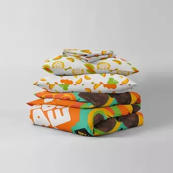 НОЧЬ НЕЖНА Комплект постельного белья Чебурашка Апельсиновый друг 1.5-спальный 50х70