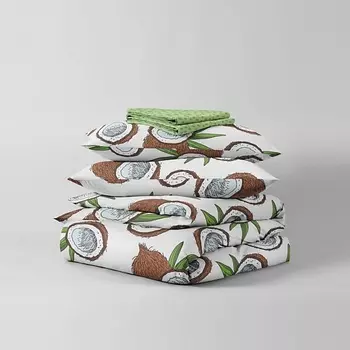 НОЧЬ НЕЖНА Комплект постельного белья Кокосы 1.5-спальный 70х70