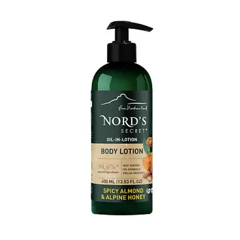 NORD'S SECRET Лосьон для тела увлажняющий с эфирным маслом "Пряный миндаль и альпийский мед" Spicy Almond & Alpine Honey Body Lotion