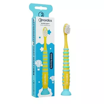 NORDICS Зубная щетка детская очень мягкая желтая Super Soft Kids Toothbrush