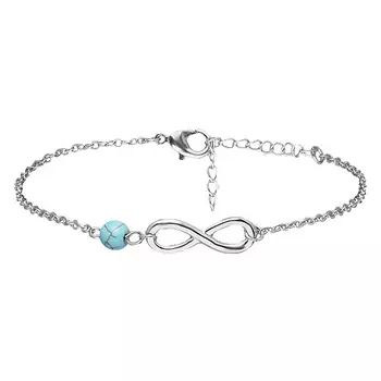NOTHING BUT LOVE Браслет на ногу "Бирюзовая бесконечность"