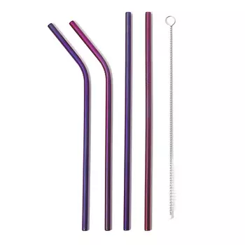 NOTHING BUT LOVE Набор "4 металлические трубочки и щеточка "Длинный уик-энд"