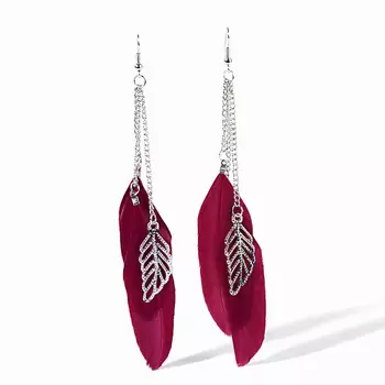 NOTHING BUT LOVE Серьги с перьями "Аллонже Одилии" в стиле бохо