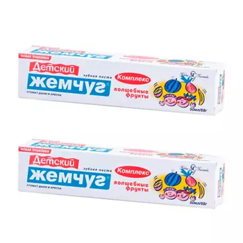 НОВЫЙ ЖЕМЧУГ Зубная паста Для Детей Волшебные фрукты 2.0