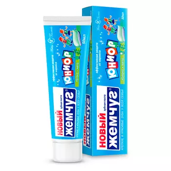 НОВЫЙ ЖЕМЧУГ Зубная паста Юниор Яблоко и Мята 50
