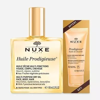NUXE Набор Huile Prodigieuse: Сухое масло для лица, тела и волос + Масло для душа