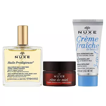NUXE Набор The Iconics: крем для лица + Масло + Бальзам для губ