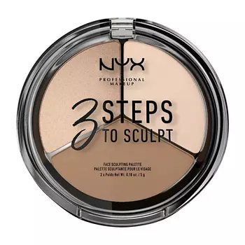 NYX Professional Makeup NYX PROFESSIONAL MAKEUP Компактная палетка для контуринга 3 Steps to Sculpt Face Sculpting Palette
