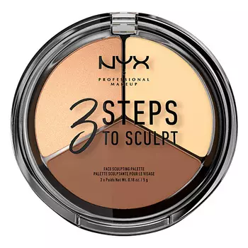 NYX Professional Makeup NYX PROFESSIONAL MAKEUP Компактная палетка для контуринга 3 Steps to Sculpt Face Sculpting Palette