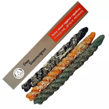 ОЧАГ БЛАГОПОЛУЧИЯ Свечи скрутки с травами Деньги Желание Очищение