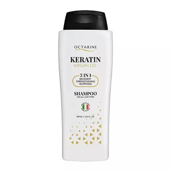 OCTARINE Шампунь восстанавливающий 3в1 с Кератином и Аргановым маслом Keratin Argan Oil