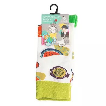 OEMEN Носки унисекс PM398 белый/салатовый