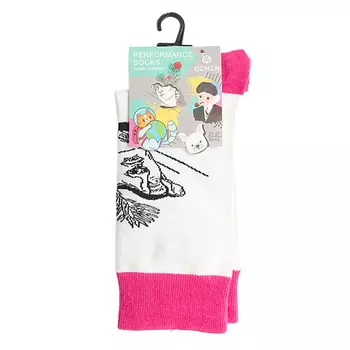 OEMEN Носки унисекс PM406 белый/ярко-розовый