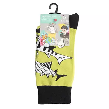 OEMEN Носки унисекс PM413 салатовый/чёрный