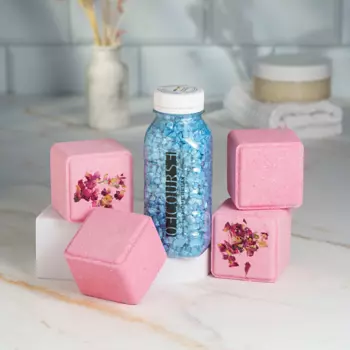 OFCOURSE Набор бомбочек для ванны Кубы с розой и соль с шиммером СПА 5.0