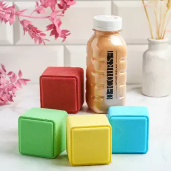 OFCOURSE Набор цветных бомбочек для ванны Куба и мерцающий шиммер 5.0