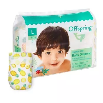 OFFSPRING Подгузники, L 9-13 кг Ананасы 36.0