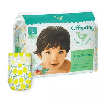 OFFSPRING Подгузники, L 9-13 кг Лимоны 36.0