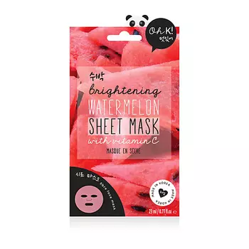 OH K VITAMIN C WATERMELON SHEET MASK Маска увлажняющая для улучшения цвета лица "Витамин c и арбуз"