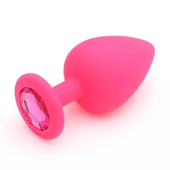 ОКИ-ЧПОКИ Анальная пробка, с розовым кристаллом