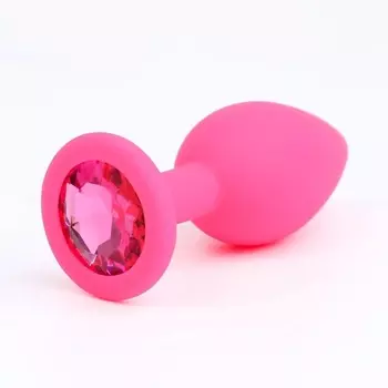ОКИ-ЧПОКИ Анальная пробка, с розовым кристаллом