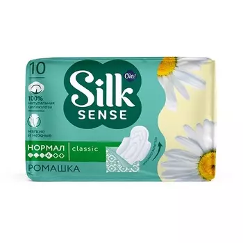 OLA! Silk Sense Прокладки женские с крылышками Нормал, мягкая поверхность, аромат Ромашка 10.0